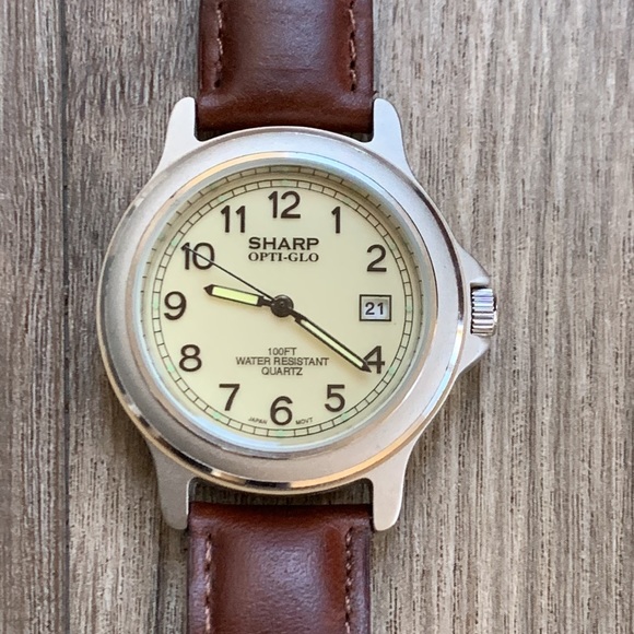 Vintage Sharp Watch Opti-Glo Glow In the Dark Hands Wrist Watch SHP201 - Picture 4 of 7